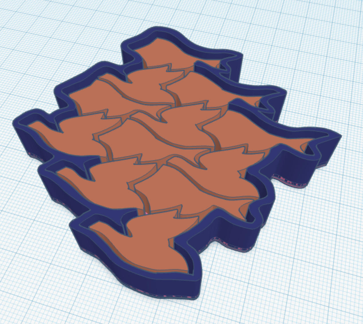 TinkerCAD model of the vector art.