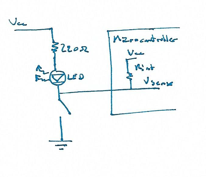 switch that pulls microcontroller pin down